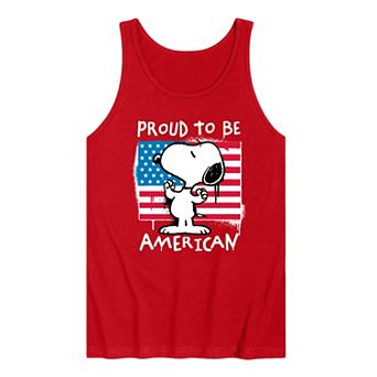 Men's Peanuts Snoopy Proud To Be American Graphic Tank Top