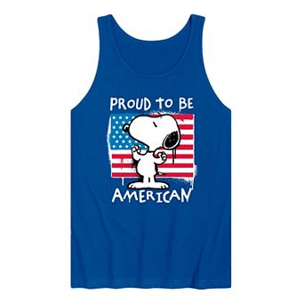 Men's Peanuts Snoopy Proud To Be American Graphic Tank Top