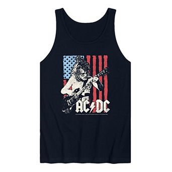 Men's ACDC Distressed American Flag Graphic Tank Top