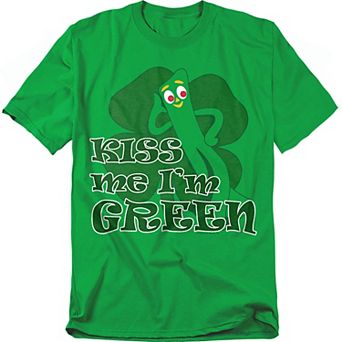 Big & Tall Gumby Kiss Me I'm Green Graphic Tee