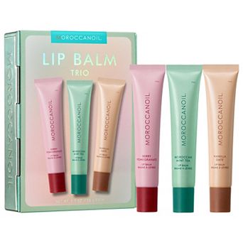 Moroccanoil Lip Balm Trio Gift Set Hydrating Argan + Peptide Lip Treatment