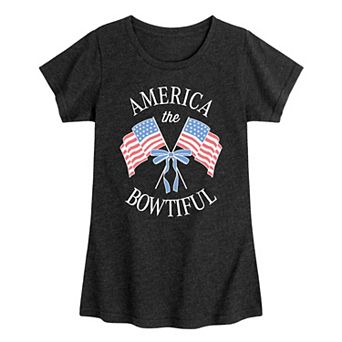 Girls 7-16 America The Bowtiful Graphic Tee