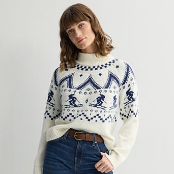 Women's Sonoma Goods For Life® Cozy Fair Isle Mock Neck Sweater