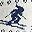 White Navy Skier