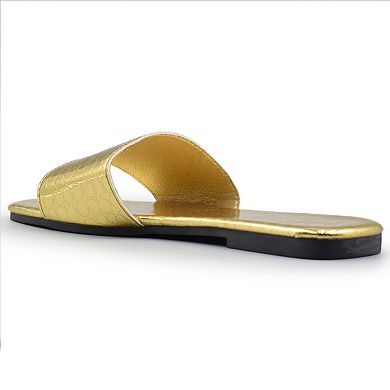 Henry Ferrera Dora Women's Metallic Slide Sandals