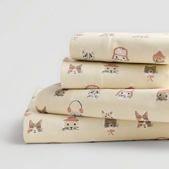 Cuddl Duds® Printed Cotton Flannel Sheet Set