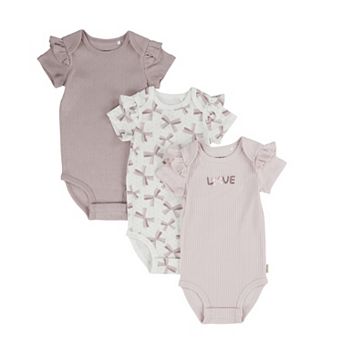 Newborn Baby Girls Huggies® 100% Organic 3-Pack Bodysuits with Ruffle Sleeves