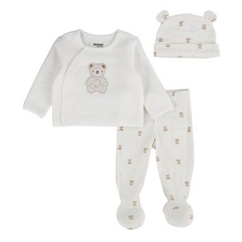 Newborn Baby Boys Huggies® Top, Footed Pants & Hat 3 pc Set