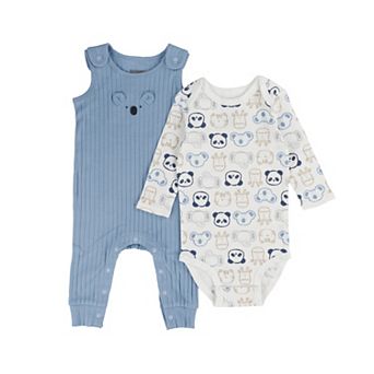 Newborn Baby Boys Huggies® 100% Organic Overall & Long Sleeve Bodysuit 2 pc Set