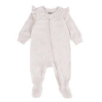 Newborn Baby Girls Huggies® 100% Organic Floral Footed Coverall
