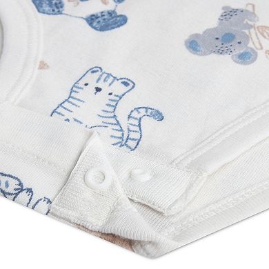 Newborn Baby Boys Huggies® 100% Organic Animals & Stripes Bodysuits 2-Pack