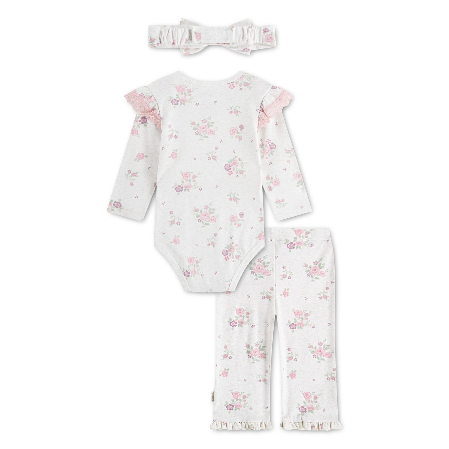 Комплект для новорождённой Huggies из органического хлопка: боди, брюки и повязка, 3 шт — фото 1