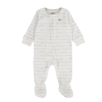 Newborn Baby Boys Huggies® 100% Organic Striped Footed Coverall