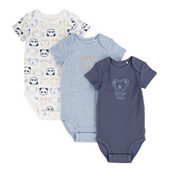 Newborn Baby Boys Huggies® 100% Organic Animals Short Sleeve Bodysuits 3-Pack