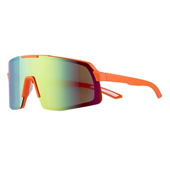Men's Cali Blue Plastic Shield Sunglasses