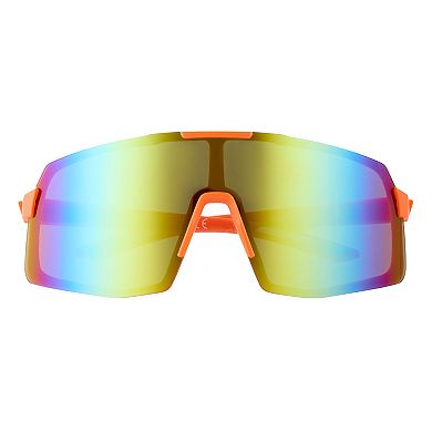 Men's Cali Blue Plastic Shield Sunglasses