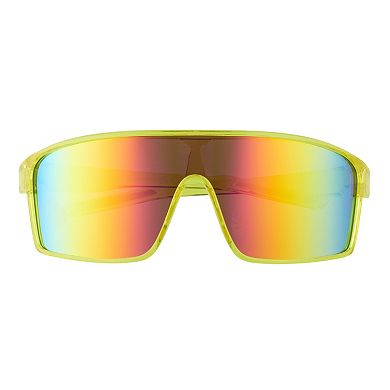 Men's Cali Blue Plastic Shield Sunglasses