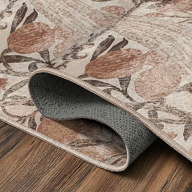 My Magic Carpet Eden Floral Brown Area or Runner Rug