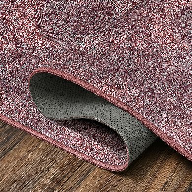 My Magic Carpet Tabriz Mirage Burgundy Area or Runner Rug