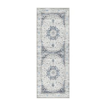 My Magic Carpet Vespera Medallion Silver Area or Runner Rug