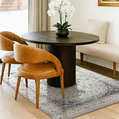 My Magic Carpet Vespera Medallion Silver Area or Runner Rug