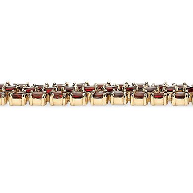 PalmBeach Jewelry Oval Garnet 3-Row Bracelet