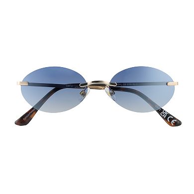 Women's Cali Blue Metal Oval Sunglasses