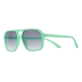 Women's Cali Blue Plastic Aviator Sunglasses