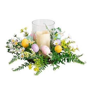 nearly natural 8 in Artificial Easter Candle Holder Arrangement