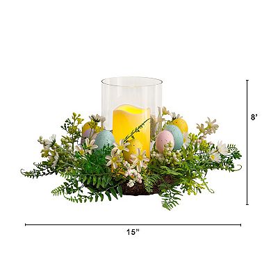 nearly natural 8 in. Artificial Easter Candle Holder Arrangement