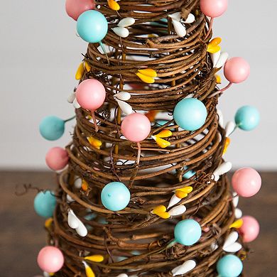 nearly natural 12-Inch & 16-Inch Artificial Rattan Cone Trees - Set of 2