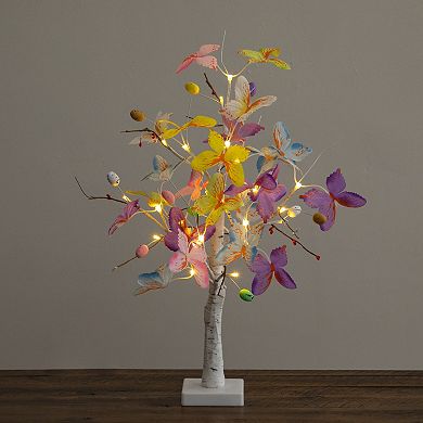 nearly natural 2-ft. Pre-Lit Artificial Butterfly Twig Tree with 24 LED Lights