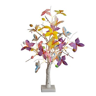 nearly natural 2-ft. Pre-Lit Artificial Butterfly Twig Tree with 24 LED Lights