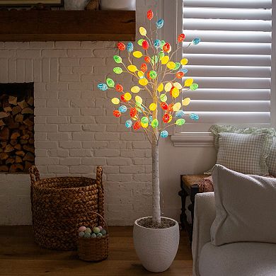 nearly natural 5-ft. LED Artificial Easter Twig Tree with Egg Ornaments