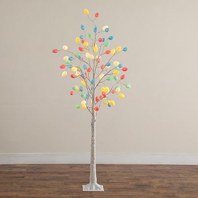 nearly natural 6-ft. LED Artificial Easter Twig Tree with Egg Ornaments