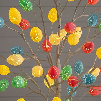 nearly natural 6-ft. LED Artificial Easter Twig Tree with Egg Ornaments
