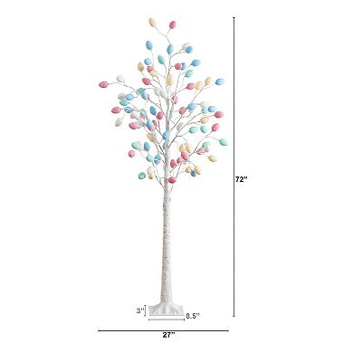 nearly natural 6-ft. LED Artificial Easter Twig Tree with Egg Ornaments