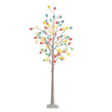 nearly natural 6-ft. LED Artificial Easter Twig Tree with Egg Ornaments