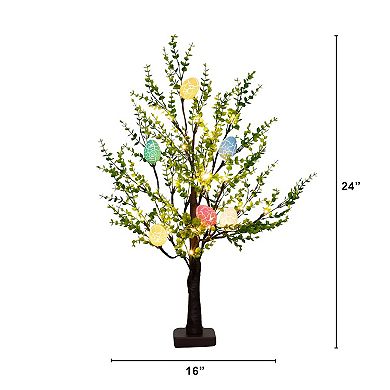 nearly natural 2-ft. Pre-Lit Artificial Easter Egg Twig Tree with 24 LED Lights