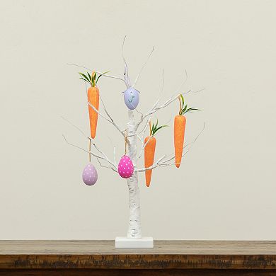 nearly natural 2-ft. Pre-Lit Artificial Easter Egg & Carrots Ornament Twig Tree