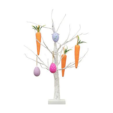 nearly natural 2-ft. Pre-Lit Artificial Easter Egg & Carrots Ornament Twig Tree