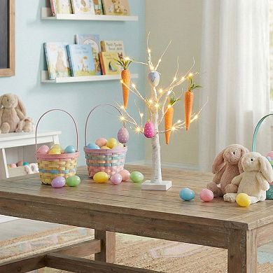 nearly natural 2-ft. Pre-Lit Artificial Easter Egg & Carrots Ornament Twig Tree