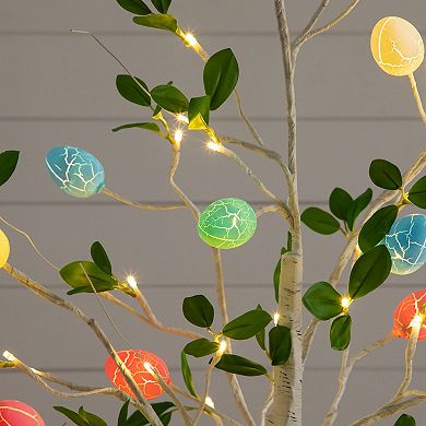 nearly natural 5-ft. LED Artificial Blooming Easter Egg Twig Tree