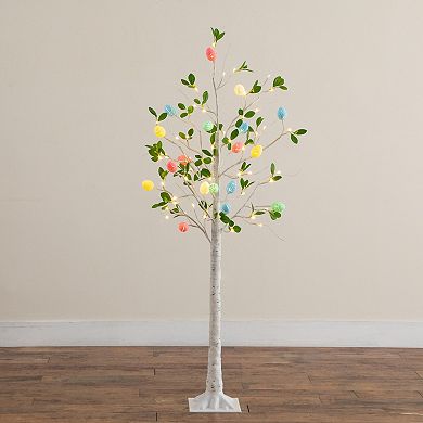 nearly natural 5-ft. LED Artificial Blooming Easter Egg Twig Tree