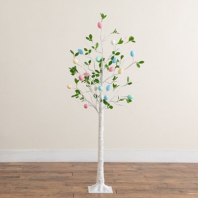 nearly natural 5-ft. LED Artificial Blooming Easter Egg Twig Tree