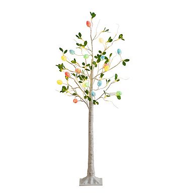 nearly natural 5-ft. LED Artificial Blooming Easter Egg Twig Tree