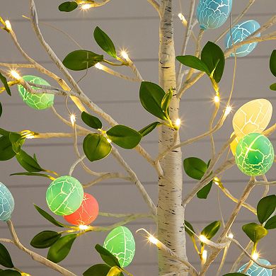 nearly natural 6-ft. LED Artificial Blooming Easter Egg Twig Tree
