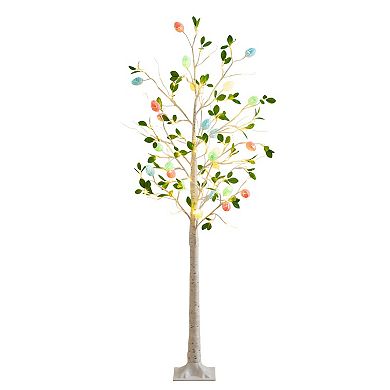 nearly natural 6-ft. LED Artificial Blooming Easter Egg Twig Tree