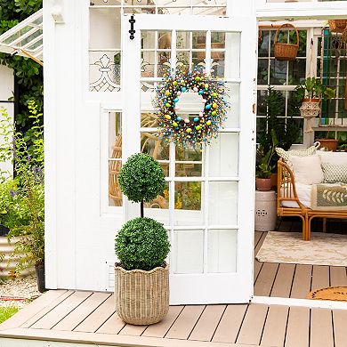 nearly natural 24-Inch Artificial Easter Egg Twig Wreath