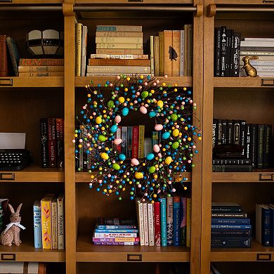 nearly natural 24-Inch Artificial Easter Egg Twig Wreath